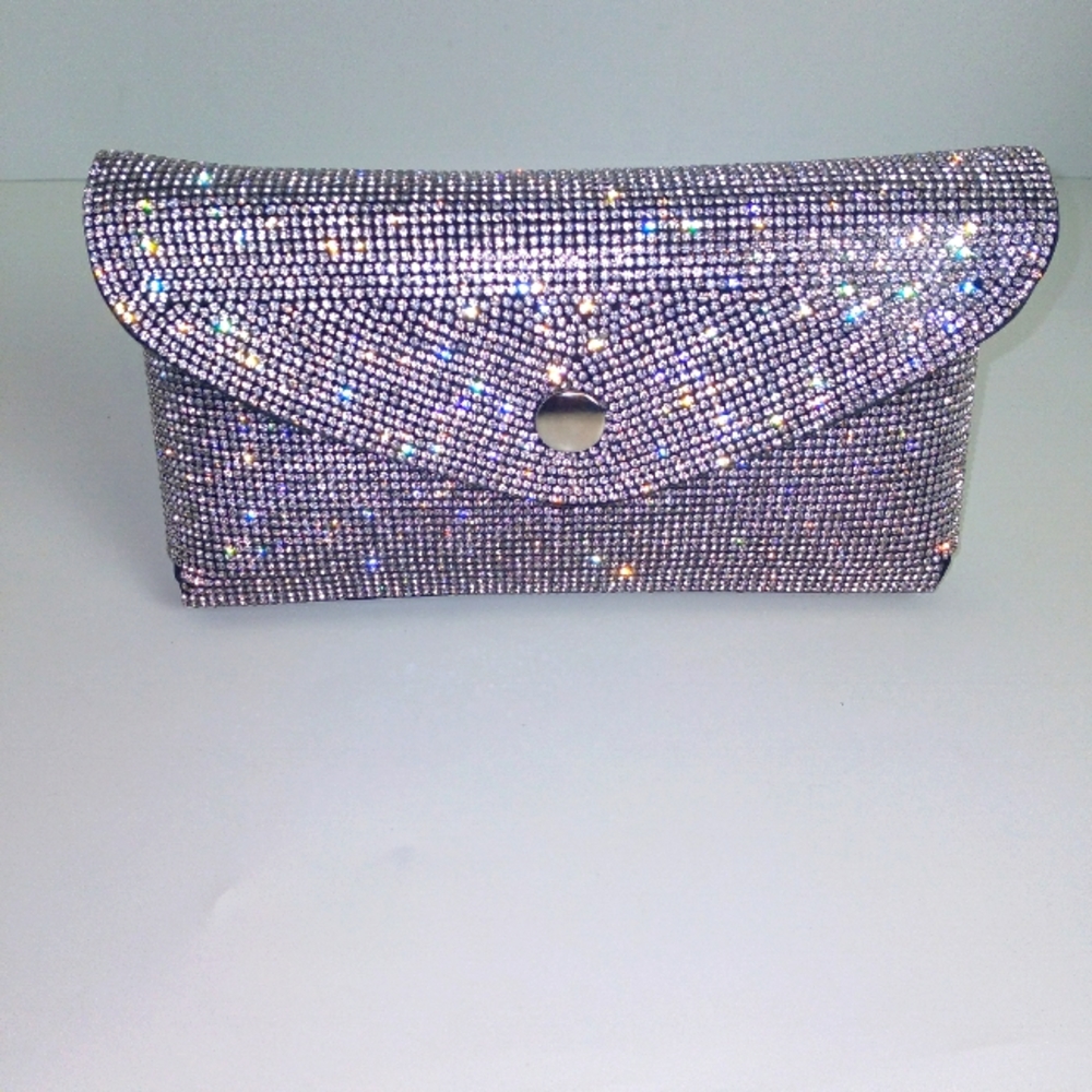 NWT Silver & Black Bling Waist/ Clutch Bag